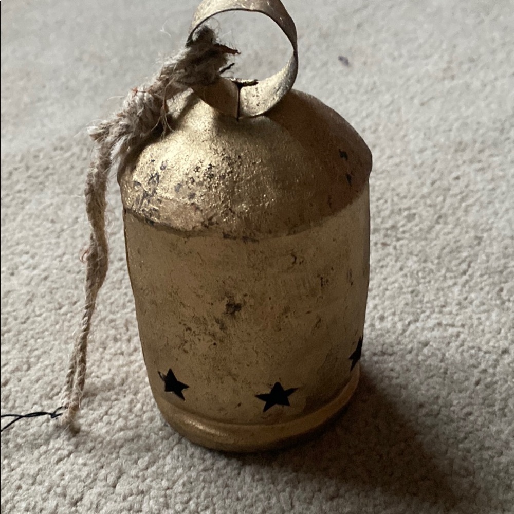 Gold Decorative Bell with Star Cutouts